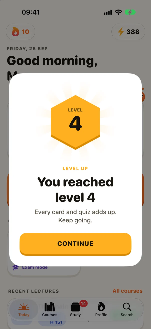 Level up celebration: you reached level 4